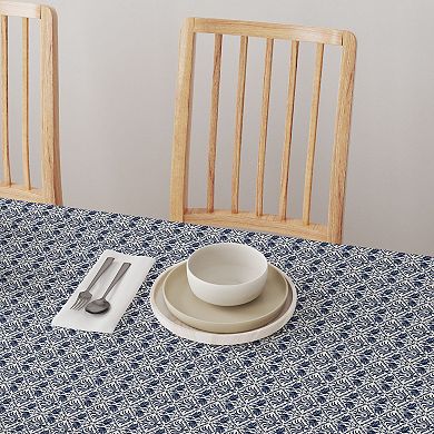 Square Tablecloth, 100% Cotton, 52x52", Cranes in Damask