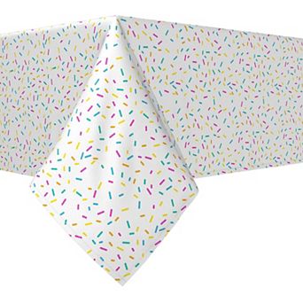 Rectangular Tablecloth, 100% Polyester, 60x84", Sprinkles on White