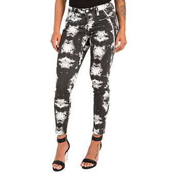 Mona Curvy Fit Printed Denim Mid Rise Skinny Jeans
