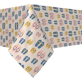 Rectangular Tablecloth, 100% Cotton, 60x104", Flip Flop Vacation