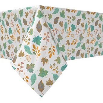 Rectangular Tablecloth, 100% Cotton, 52x84", Painted Leaves