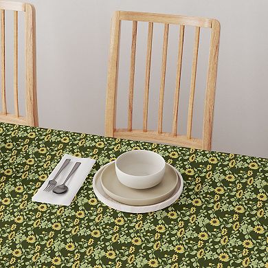 Square Tablecloth, 100% Cotton, 52x52", Floral 114
