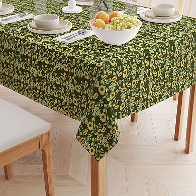 Square Tablecloth, 100% Cotton, 52x52", Floral 114