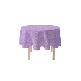 Round Tablecloth, 100% Polyester, 60" Round, Purple Vines
