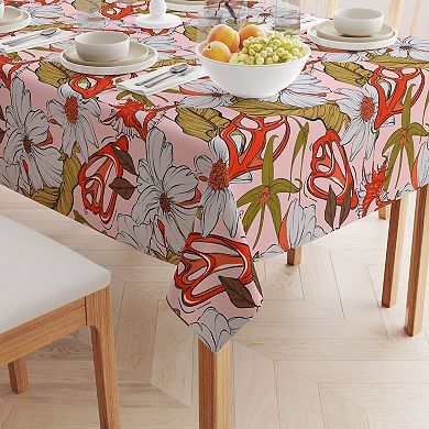 Rectangular Tablecloth, 100% Cotton, 52x84", Floral 228