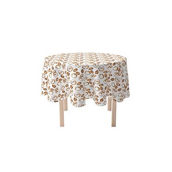Round Tablecloth, 100% Polyester, 90" Round, Coffee Shop Print