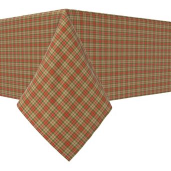 Rectangular Tablecloth, 100% Cotton, 60x104", Thanksgiving Retro Tartan Plaid