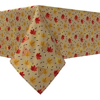 Rectangular Tablecloth, 100% Cotton, 52x84", Patterns with Leaves