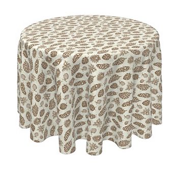 Round Tablecloth, 100% Polyester, 60" Round, Vintage Winter Pines