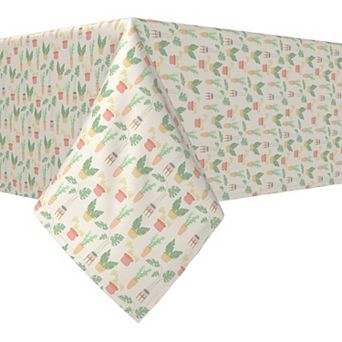 Rectangular Tablecloth, 100% Polyester, 60x84", Potted Plants