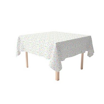 Square Tablecloth, 100% Cotton, 52x52", Sprinkles on White