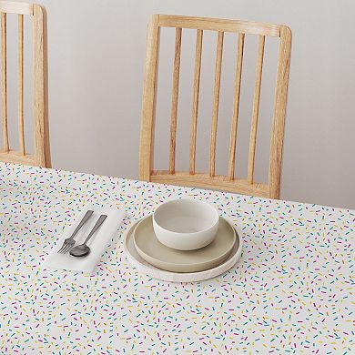 Square Tablecloth, 100% Cotton, 52x52", Sprinkles on White