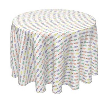 Round Tablecloth, 100% Polyester, 70" Round, Pastel Pops