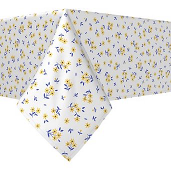 Rectangular Tablecloth, 100% Cotton, 60x84", Daisy Allover Pattern