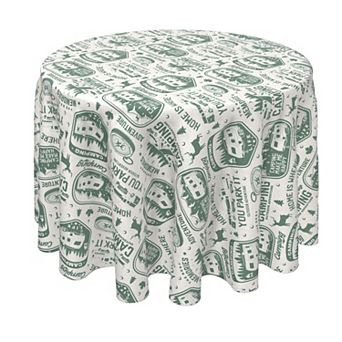 Round Tablecloth, 100% Polyester, 70" Round, RV Camping Life
