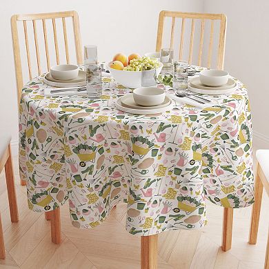 Round Tablecloth, 100% Polyester, 70" Round, In the Garden