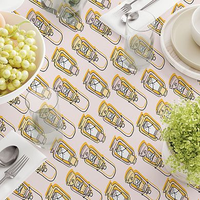 Round Tablecloth, 100% Polyester, 70" Round, Camping Lanterns
