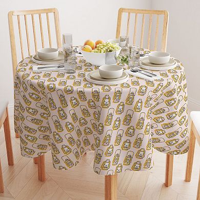 Round Tablecloth, 100% Polyester, 70" Round, Camping Lanterns