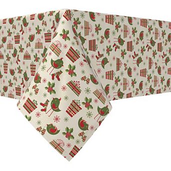 Rectangular Tablecloth, 100% Cotton, 52x120", Christmas Celebration