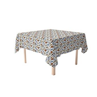 Square Tablecloth, 100% Cotton, 52x52", Fresh Catch