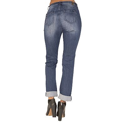 Chanelle Vintage Destroyed Wash Extra Curvy Fit Skinny Boyfriend Jeans