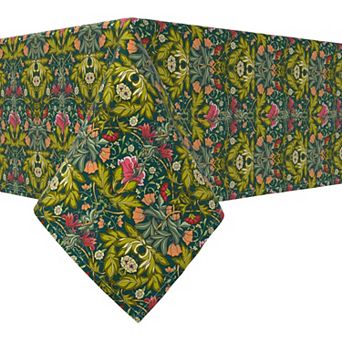 Rectangular Tablecloth, 100% Cotton, 52x120", Floral 45