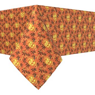 Rectangular Tablecloth, 100% Polyester, 60x104", Halloween in Autumn