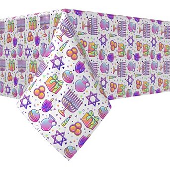 Square Tablecloth, 100% Polyester, 60x60", Purple Tint Hanukkah
