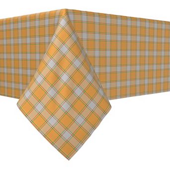 Rectangular Tablecloth, 100% Polyester, 60x120", Rustic Fall Color Plaid