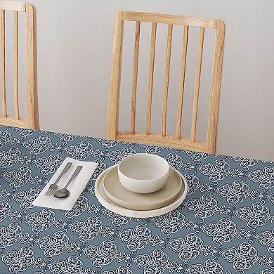 Square Tablecloth, 100% Cotton, 52x52", Floral 175