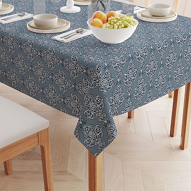 Square Tablecloth, 100% Cotton, 52x52", Floral 175