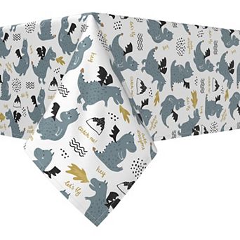 Rectangular Tablecloth, 100% Cotton, 52x104", Dragons Design