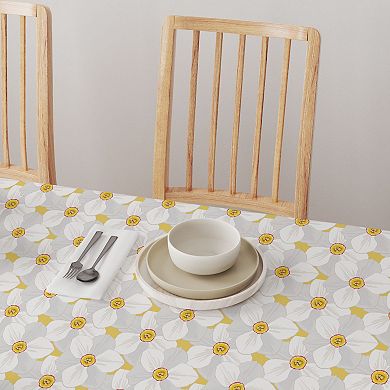 Square Tablecloth, 100% Polyester, 70x70", Large Petal Flowers