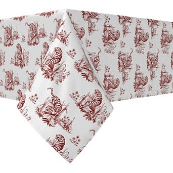 Rectangular Tablecloth, 100% Cotton, 52x84", Floral 180