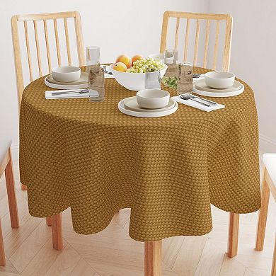 Round Tablecloth, 100% Polyester, 60" Round, Fine Cane Woven Fibers