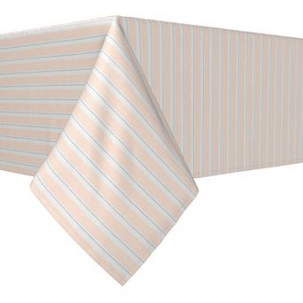 Rectangular Tablecloth, 100% Cotton, 60x120", Coral Beach Stripe