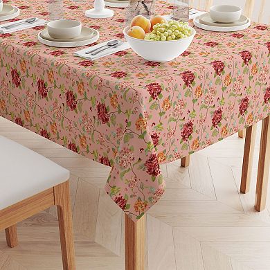 Rectangular Tablecloth, 100% Cotton, 52x104", Hydrangea Blossom