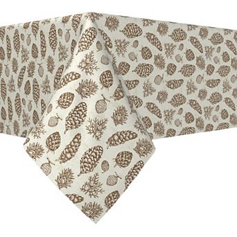 Rectangular Tablecloth, 100% Polyester, 60x84", Vintage Winter Pines