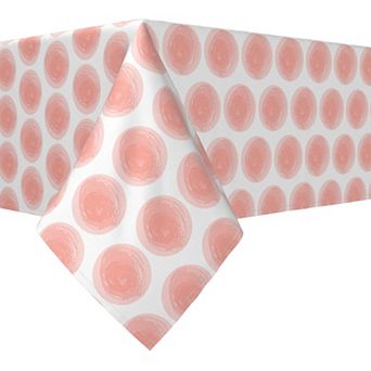 Rectangular Tablecloth, 100% Cotton, 52x120", Watercolor Dots