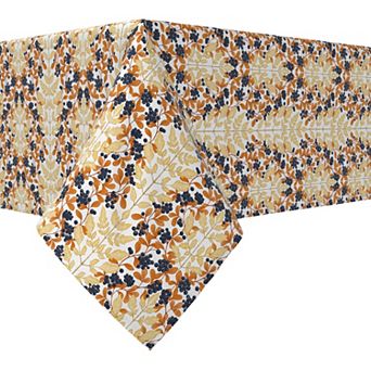 Rectangular Tablecloth, 100% Cotton, 52x84", Floral 117