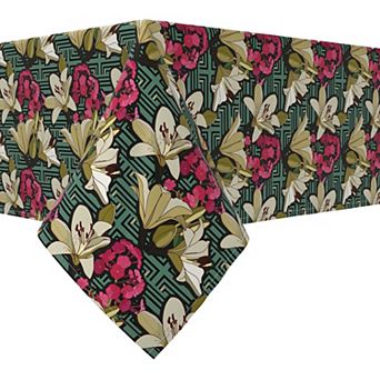 Rectangular Tablecloth, 100% Cotton, 52x84", Floral 96