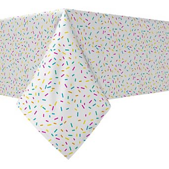 Rectangular Tablecloth, 100% Cotton, 52x84", Sprinkles on White