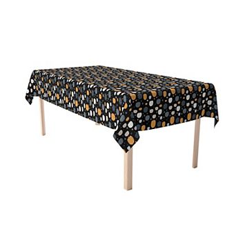Rectangular Tablecloth, 100% Cotton, 52x120", Halloween Pumpkin and Stars