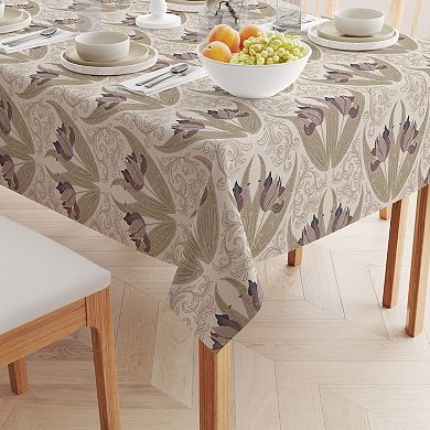 Rectangular Tablecloth, 100% Cotton, 52x84", Floral 57