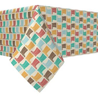 Rectangular Tablecloth, 100% Cotton, 52x120", Rainboots