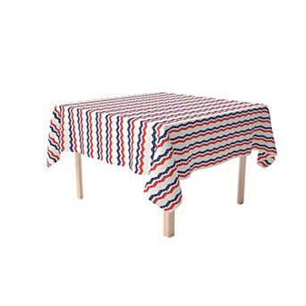 Square Tablecloth, 100% Polyester, 54x54", Patriotic Chevron