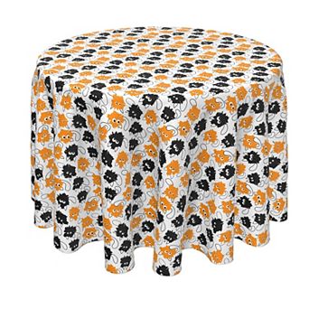 Round Tablecloth, 100% Polyester, 60" Round, Goofy Funny Cats
