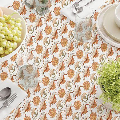 Square Tablecloth, 100% Cotton, 52x52", Floral 130