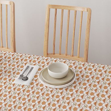Square Tablecloth, 100% Cotton, 52x52", Floral 130