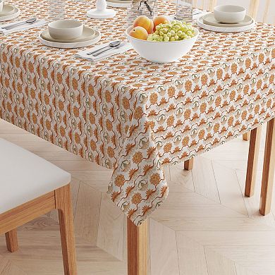 Square Tablecloth, 100% Cotton, 52x52", Floral 130